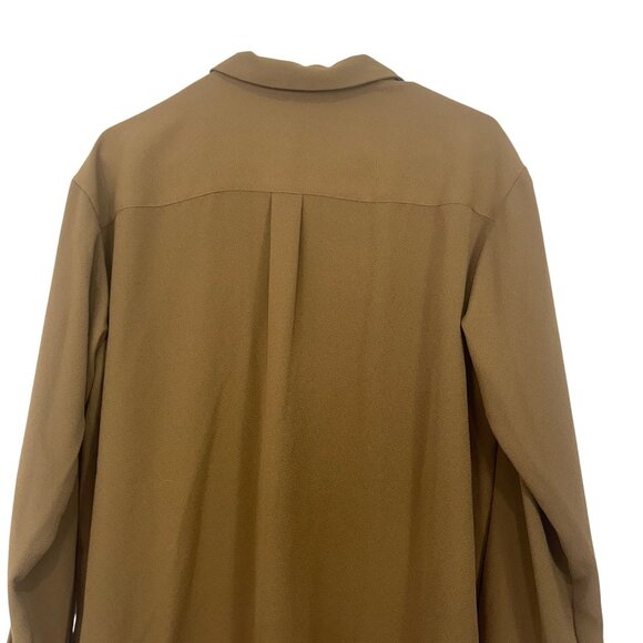 J. Jill Womens Button-Down Long Sleeve Tunic Top Size Medium Brown Relaxed Fit - Picture 12 of 13
